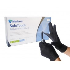 Рукавички Medicom SafeTouch Advanced Black нітрилові чорні щільні розмір L 100 шт/уп
