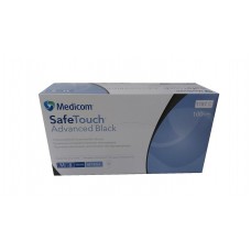 Рукавички Medicom SafeTouch Advanced Black нітрилові чорні щільні розміри М 100 шт/уп