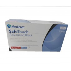 Рукавички Medicom SafeTouch Advanced Black нітрилові чорні щільні розміри S 100 шт/уп